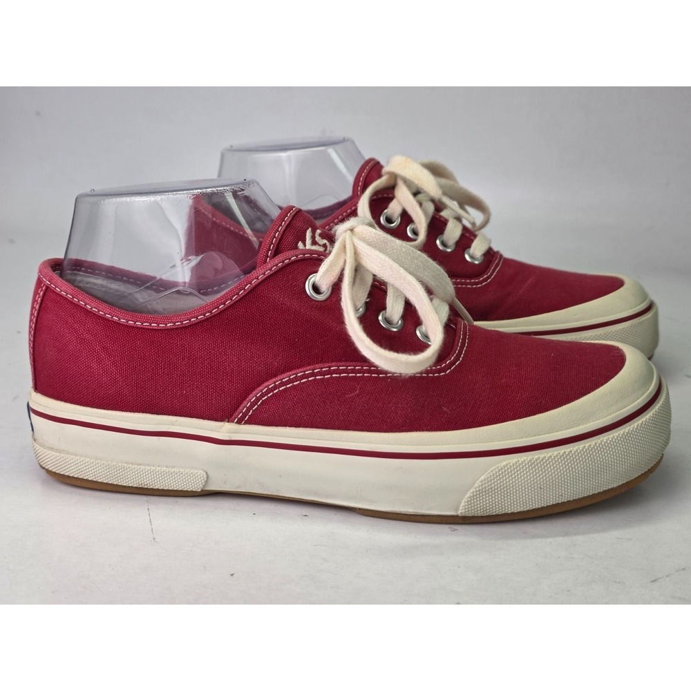 Keds Sport Women's Sneakers Size 7.5 Red Canvas Comfort Lace Up Shoes WF20961M